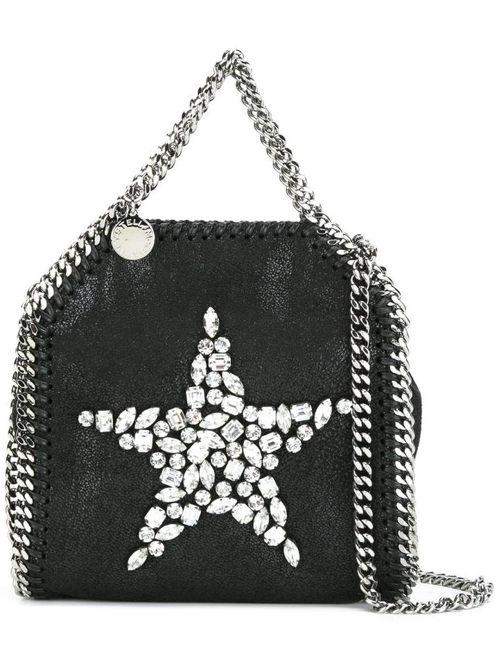 Stella Mccartney - Crystal Star Mini Falabella Tote - Women - Polyester - One Size, Black, Polyester