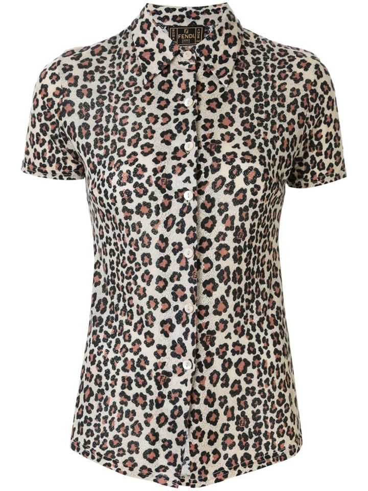Fendi Pre-owned Leopard Print Short-sleeved Shirt - Brown