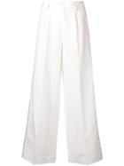 Forte Forte Side Panel Wide Leg Trousers - White
