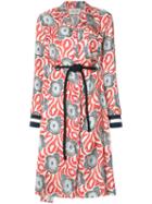 Michel Klein 'dufy' Print Shirt Dress, Women's, Size: 38, Red, Silk