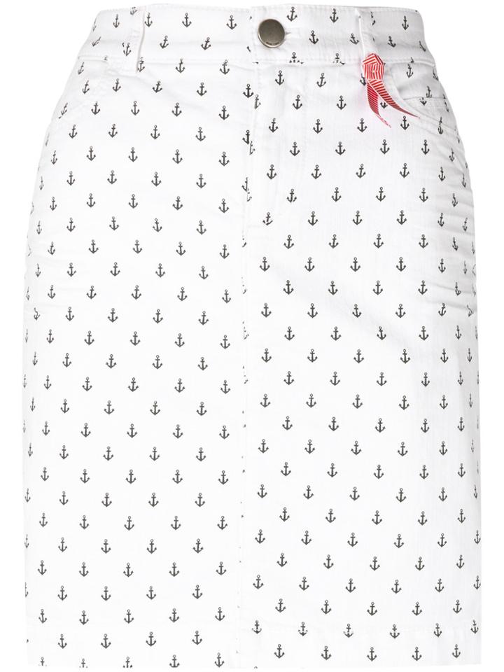 Marc Cain Anchor Print Skirt - White