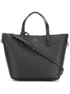 Dkny Logo Plaque Tote Bag, Women's, Black, Leather