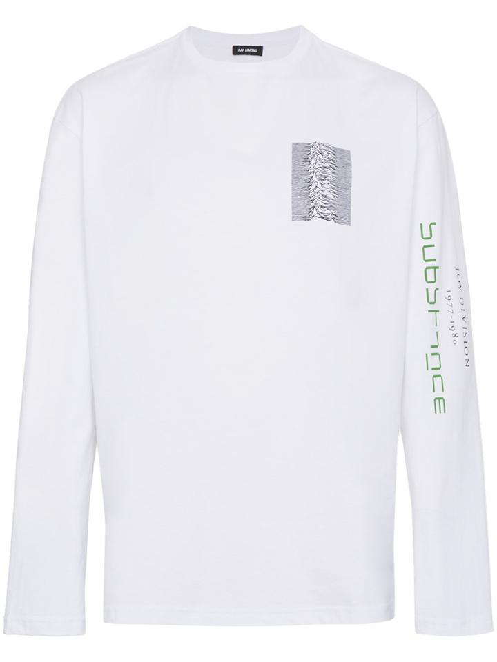 Raf Simons Unknown Pleasures Long Sleeve Tee - White