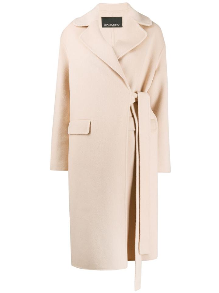 Ermanno Scervino Side Tie Trench Coat - Neutrals