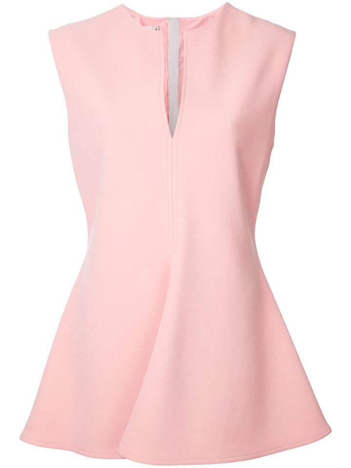 Marni - Plunge Peplum Top - Women - Polyester/triacetate - 38, Women's, Pink/purple, Polyester/triacetate