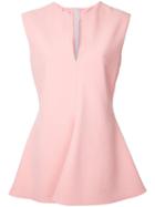 Marni - Plunge Peplum Top - Women - Polyester/triacetate - 38, Women's, Pink/purple, Polyester/triacetate