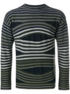 Emporio Armani Long Sleeved Stripe Sweater - Blue