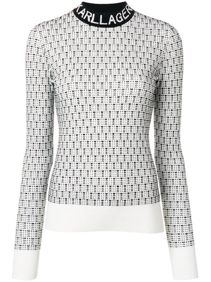 Karl Lagerfeld Slim-fit Logo Sweater - White