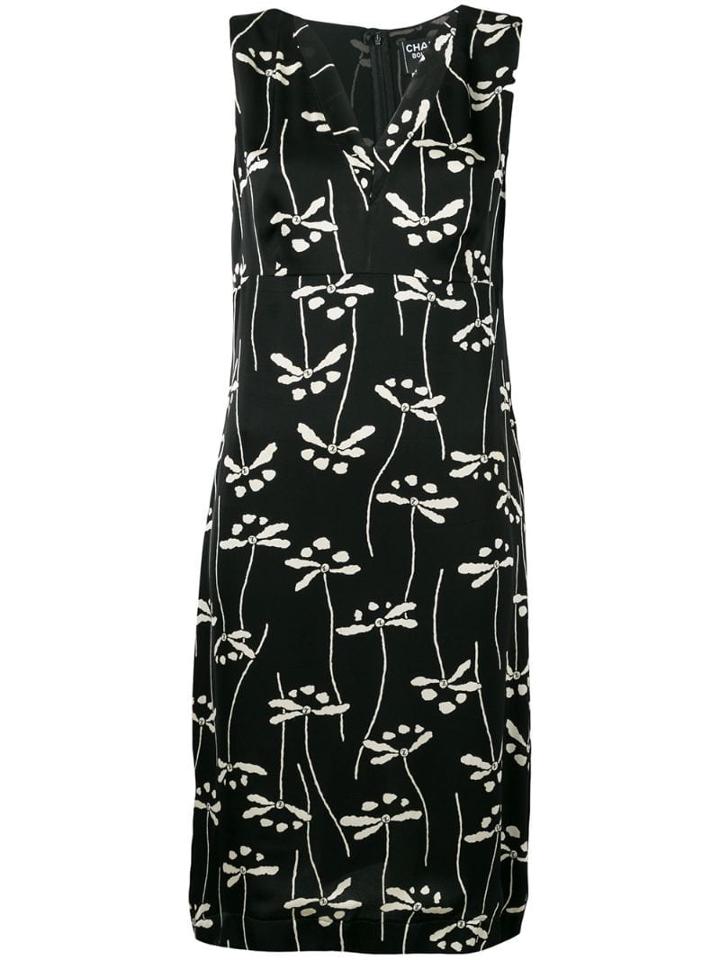 Chanel Pre-owned 1998 Printed Shift Dress - Black