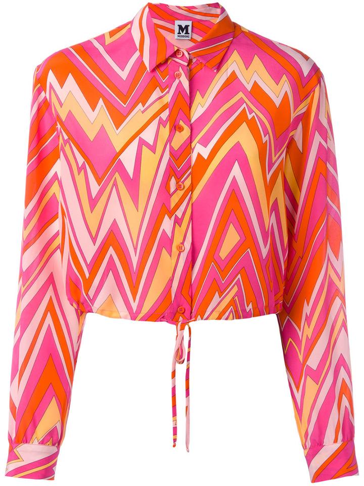 M Missoni Geometric Print Shirt, Women's, Size: 44, Silk