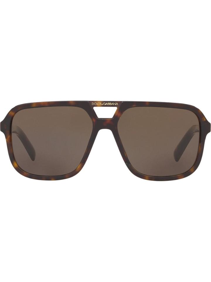 Dolce & Gabbana Eyewear Tortoiseshell Aviator Sunglasses - Brown