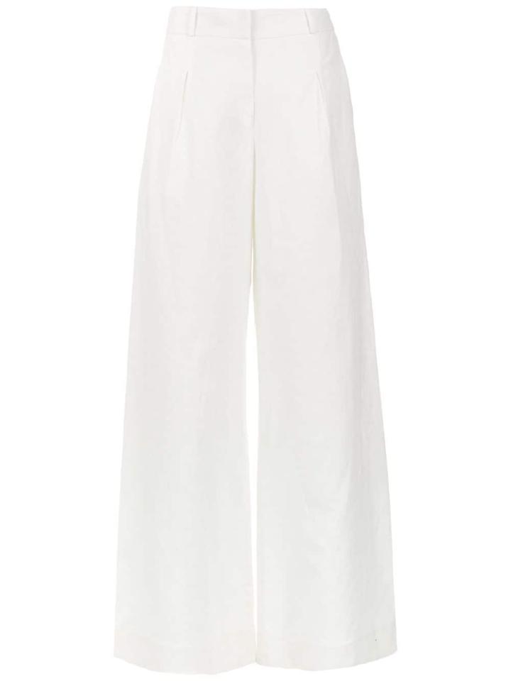 Alcaçuz Flores Wide Leg Trousers - White