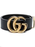 Gucci Gg Marmont Scaled Buckle Belt - Black