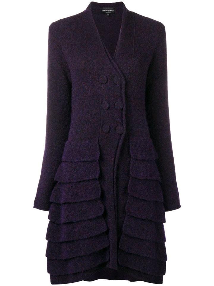 Giorgio Armani Pre-owned 1990's Layered Cardi-coat - Purple