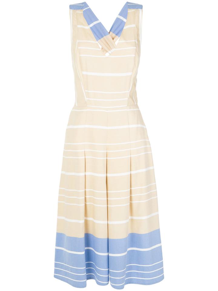 Alcaçuz Pleated Details Dress - Brown