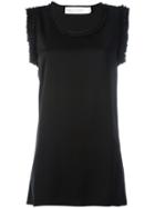 Victoria Victoria Beckham Ruffle-edge Blouse, Women's, Size: 10, Black, Viscose/spandex/elastane