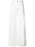 Calvin Klein Palazzo Pants, Women's, Size: 38, White, Cotton