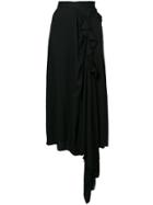 Yohji Yamamoto Asymmetric Wrap Front Skirt - Black