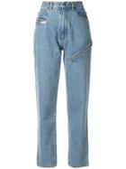 Pony Stone High-waist Mom Jeans - Blue