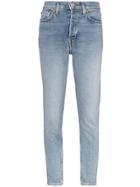 Re/done Cropped Slim-fit Jeans - Blue