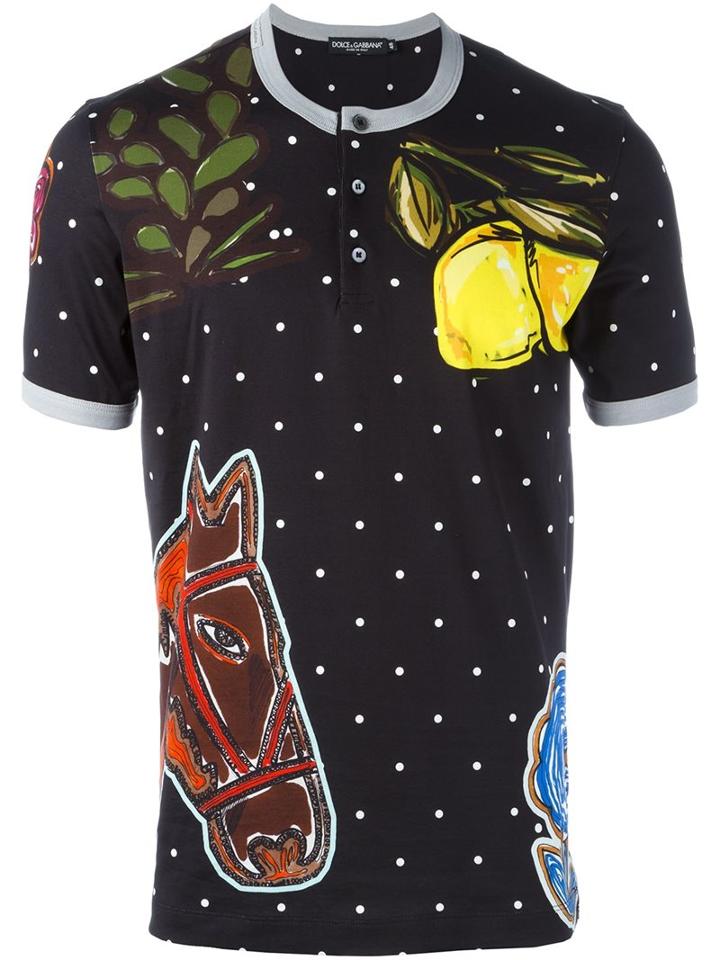 Dolce & Gabbana Printed Henley Top