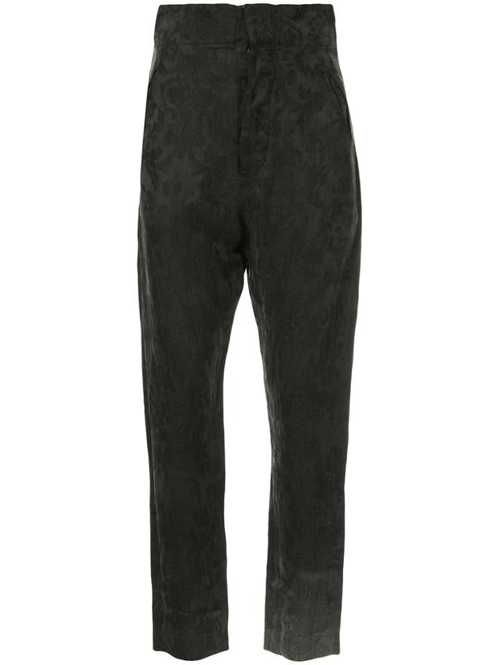 Uma Wang Jacquard Cropped Trousers - Black