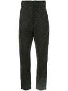 Uma Wang Jacquard Cropped Trousers - Black
