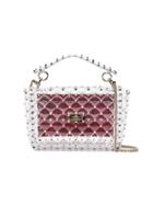 Valentino Garavani Transparent Red And Gold-tone Rockstud Pvc Shoulder