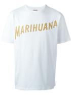 Palm Angels Marihuana T-shirt, Men's, Size: M, White, Cotton