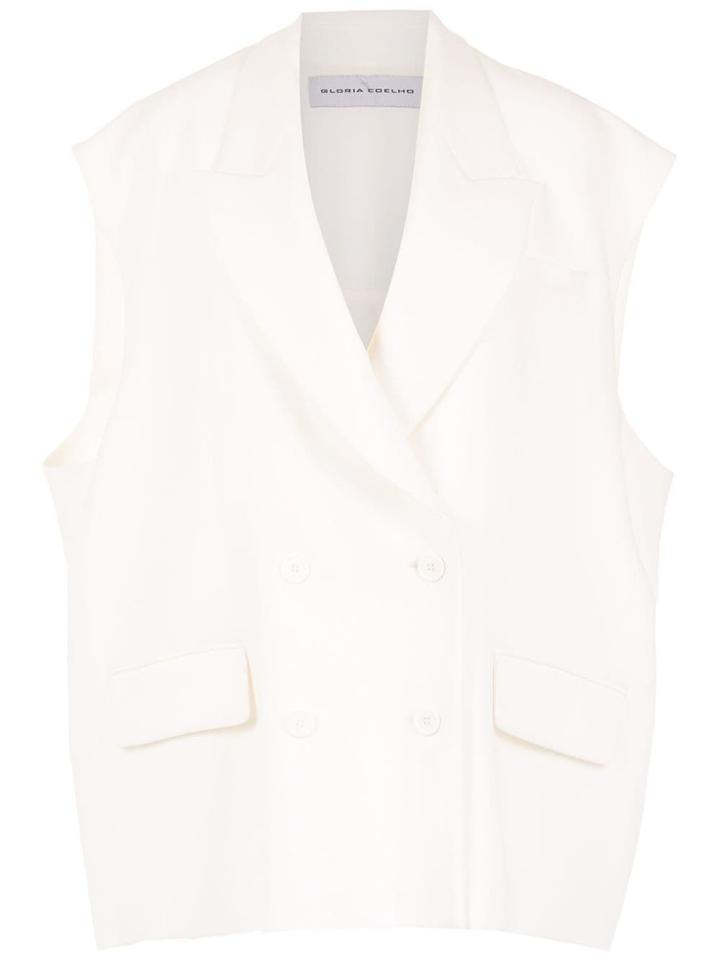 Gloria Coelho Sleeveless Jacket - White