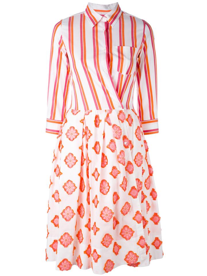 Contrast Wrap Dress - Women - Cotton/spandex/elastane - 42, White, Cotton/spandex/elastane, Sara Roka
