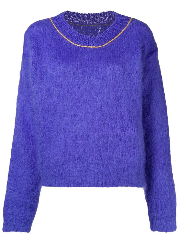 Maison Margiela Contrast Seam Detail Jumper - Blue