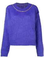 Maison Margiela Contrast Seam Detail Jumper - Blue