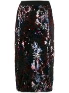 Essentiel Antwerp Tempta Sequin Pencil Skirt - Black