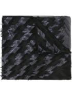 Armani Collezioni Frayed Diagonal Stripe Scarf