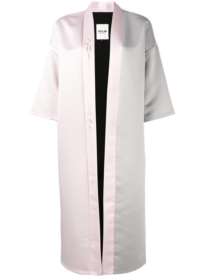 Outlaw Moscow - Logo Embroidered Cross-robe - Women - Cotton/polyester/artificial Leather - M, Women's, Pink/purple, Cotton/polyester/artificial Leather