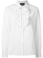 Boutique Moschino Ruffled Trim Shirt, Women's, Size: 40, White, Cotton/other Fibers