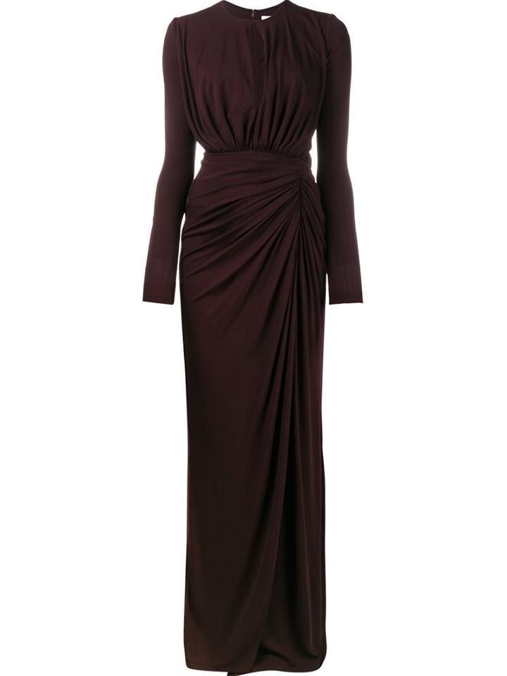 Givenchy Ruched Floor-length Gown, Women's, Size: 42, Pink/purple, Polyamide/spandex/elastane/viscose