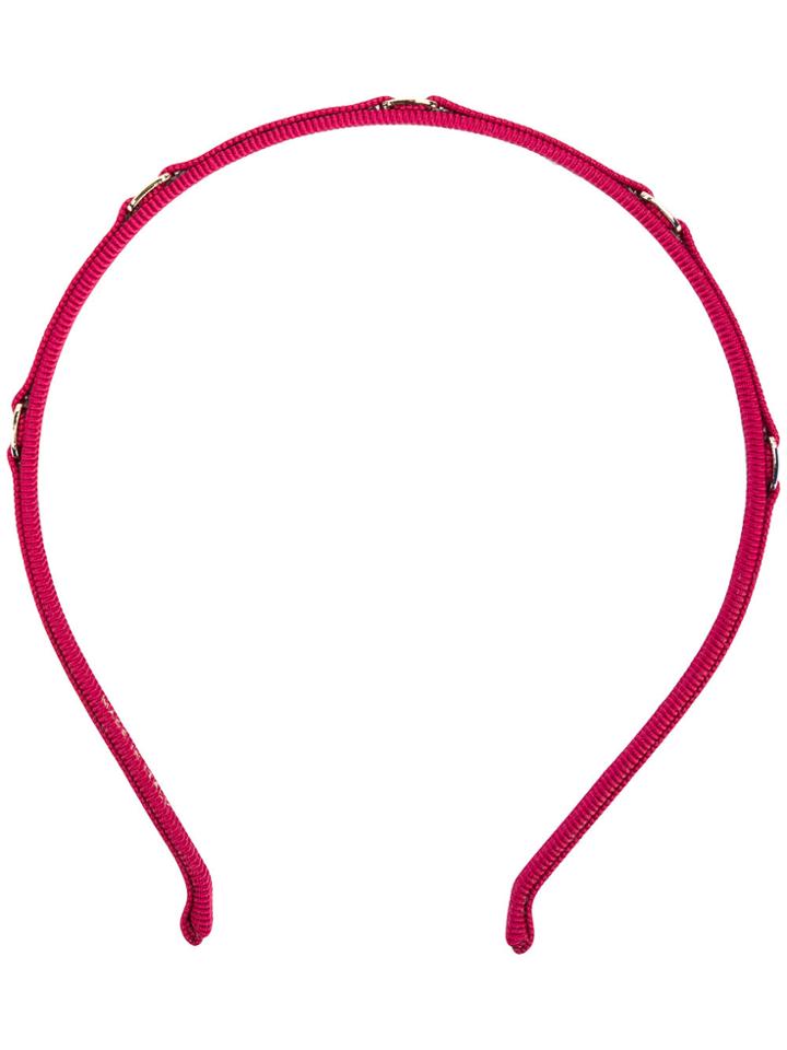 Salvatore Ferragamo Ribbed Woven Detail Headband - Pink & Purple