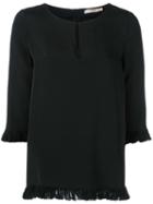 Etro - Frayed Blouse - Women - Silk - 46, Women's, Black, Silk