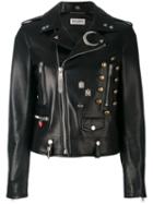 Saint Laurent - Embellished Leather Jacket - Women - Lamb Skin - 38, Women's, Black, Lamb Skin