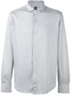 Eleventy Jacquard Button Down Shirt, Men's, Size: 43, Grey, Cotton