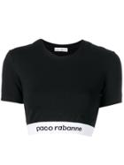 Paco Rabanne Logo Tape Crop Top - Black