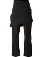 Thamanyah Layered Loose Fit Trousers, Men's, Size: 48, Black, Spandex/elastane/virgin Wool