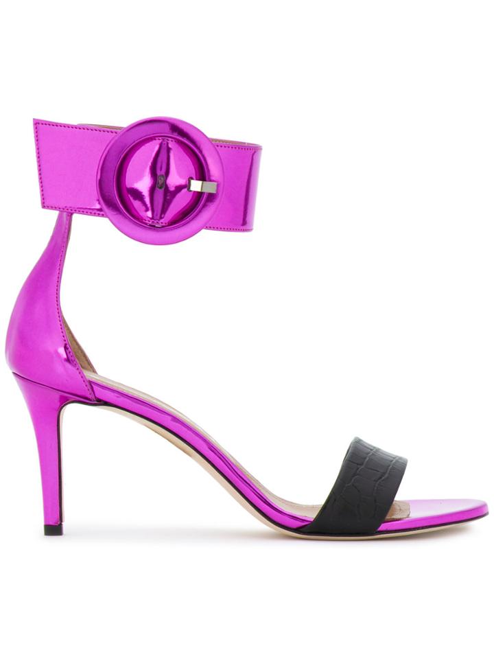 Marc Ellis Oversized Side Buckle Sandals - Pink & Purple