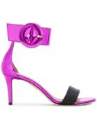 Marc Ellis Oversized Side Buckle Sandals - Pink & Purple