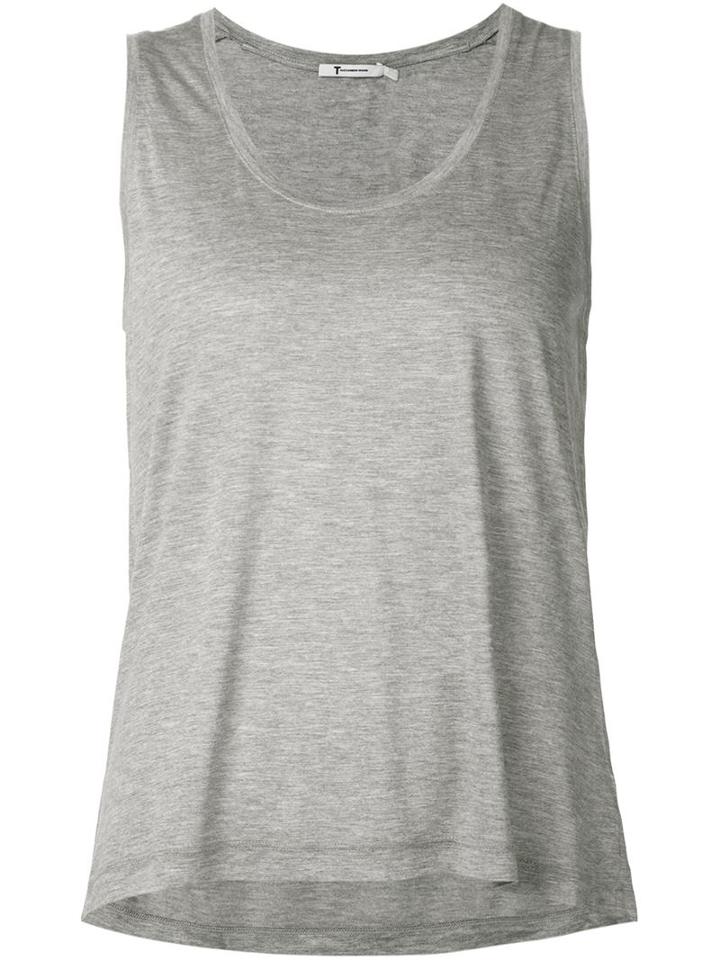 T By Alexander Wang - Scoop Neck Tank Top - Women - Viscose - S, Grey, Viscose