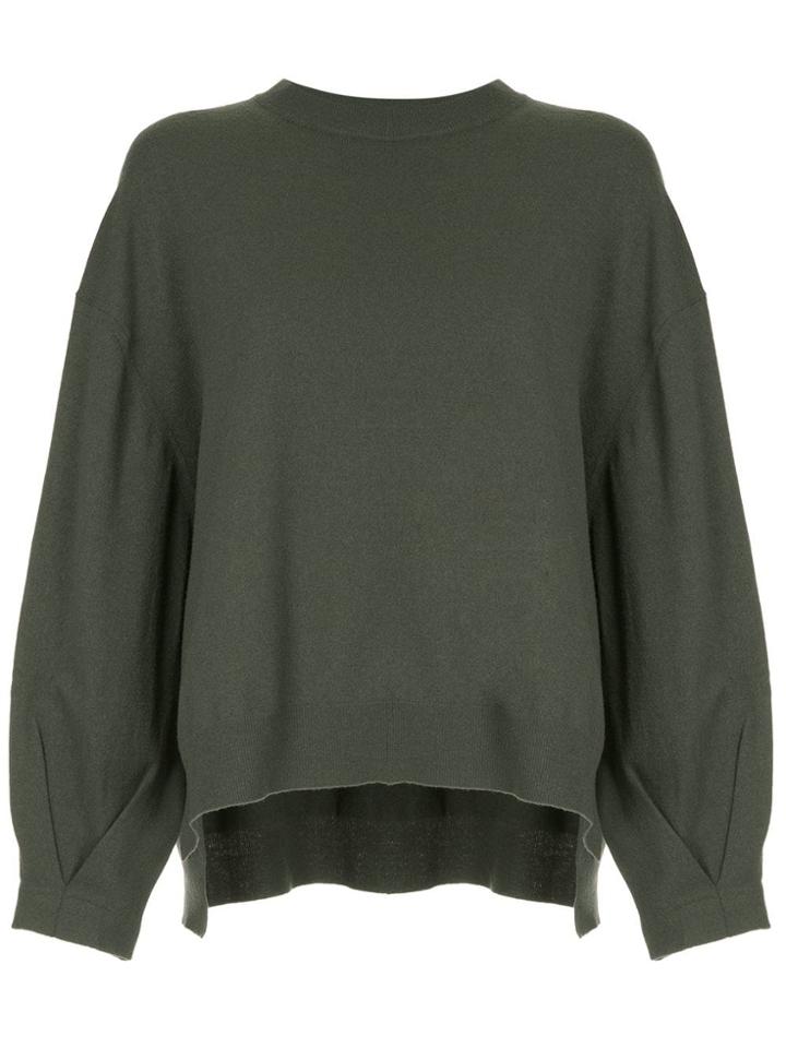 Des Prés High Low Hem Jumper - Green