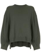 Des Prés High Low Hem Jumper - Green