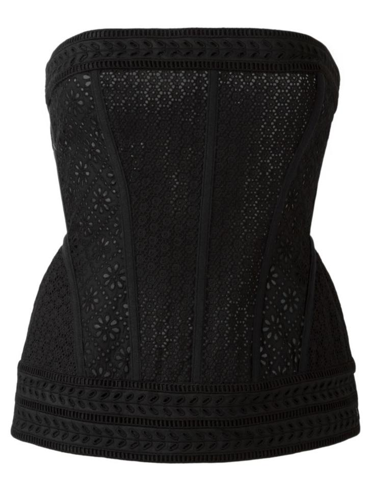 Philosophy Di Lorenzo Serafini Broderie Anglaise Bustier, Women's, Size: 44, Black, Other Fibers/cotton